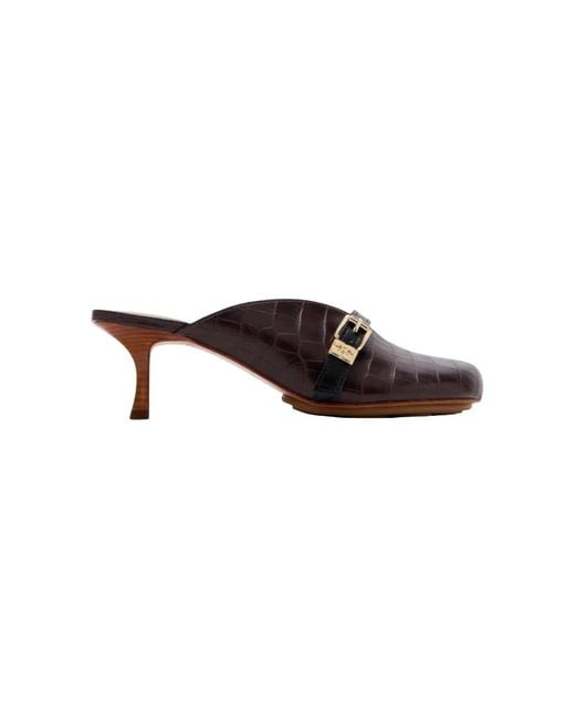 Ganni Brown Heeled Mules