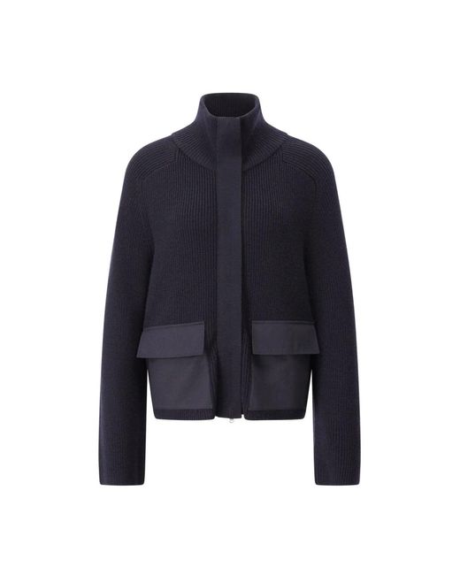 Windsor. Blue Woll-Cardigan Mit Reißverschluss