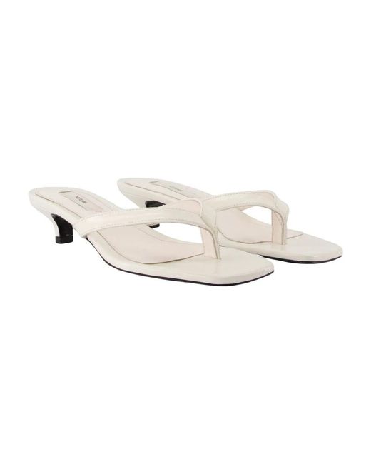 Totême White Heeled Mules