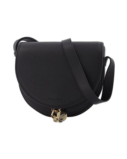 See By Chloé Chique Zwarte Leren Saddle Tas in het Black