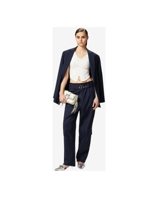 Pinko Blue V-Neck Knitwear