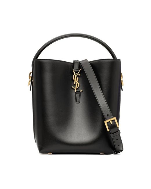Saint Laurent Black Le 37 Kleine Ledertasche