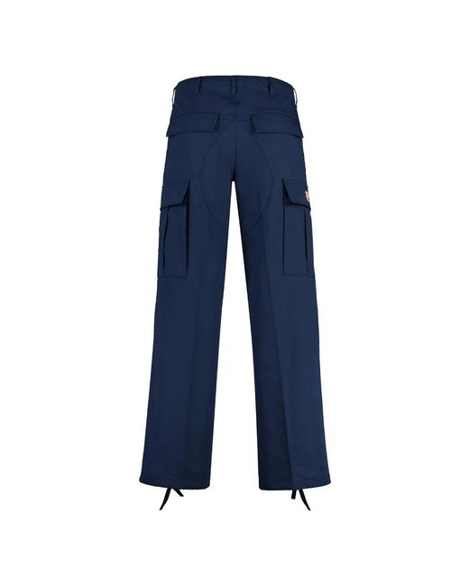 KENZO Blue Straight Trousers for men