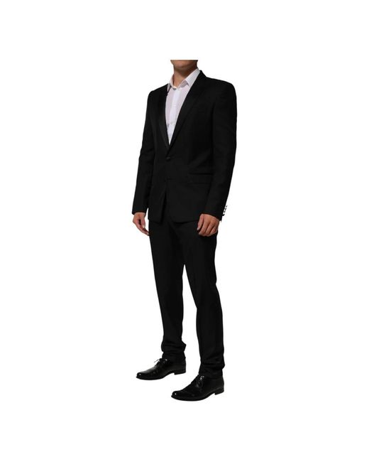 Dolce & Gabbana Kostuums ,Zwart ,Tweed Tweedelig Formeel Kostuum in het Black voor heren