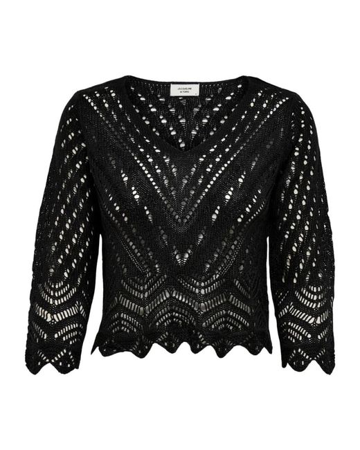 Jacqueline De Yong Black V-Neck Knitwear