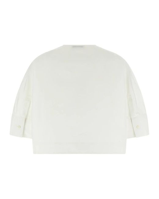 Givenchy Overhemden ,Wit ,Katoen Cropped Shirt in het White