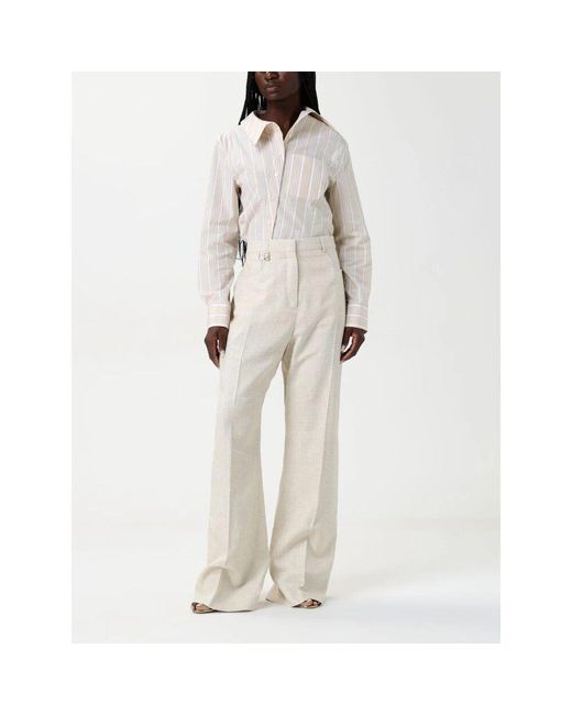 Jacquemus Natural Gestreiftes Baumwollhemd Lockere Passform