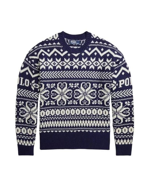 Ralph Lauren Blue Round-Neck Knitwear for men