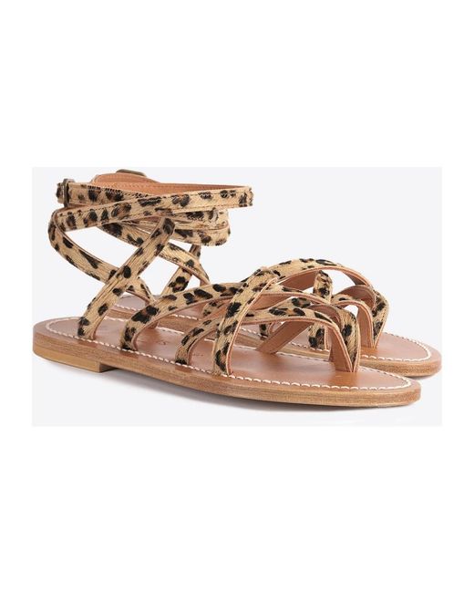 K. Jacques Brown Flat Sandals