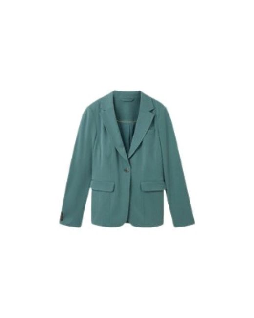 Tom Tailor Green Slim Fit Jersey Blazer