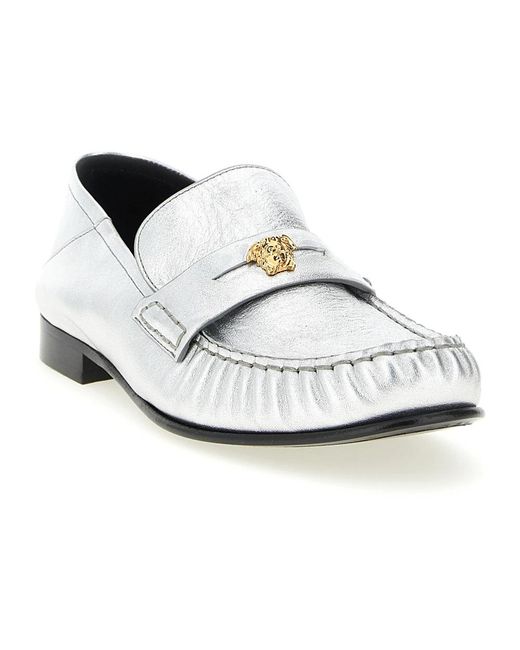 Versace White Loafers