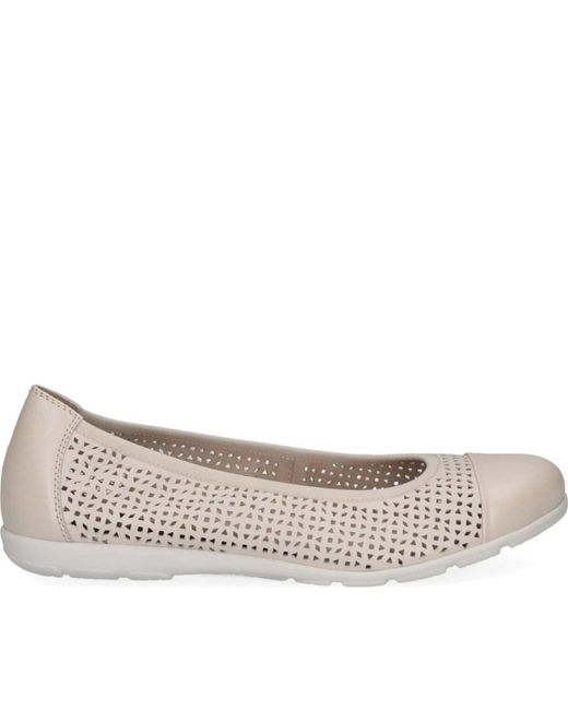 Caprice Metallic Ballerina Shoes
