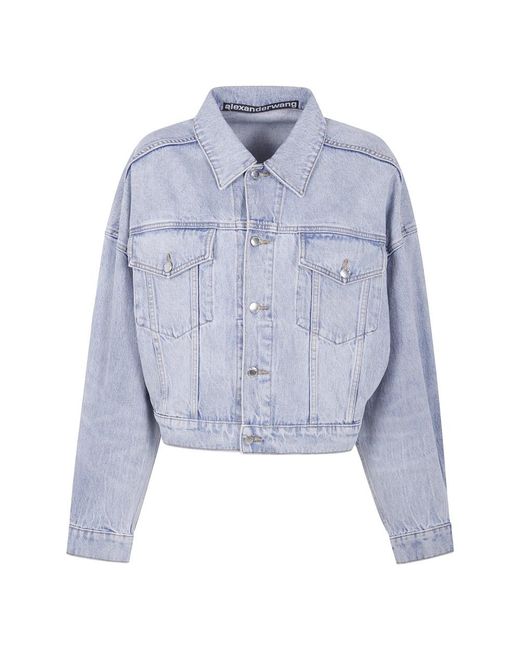 Alexander Wang Jassen ,Blauw ,Denim Denim Trucker Jacket in het Blue