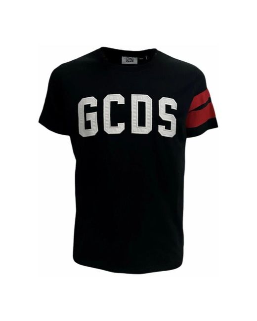 Gcds Kurzarmiges Schwarzes Baumwoll-T-Shirt Mit Logopatch in Black für Herren