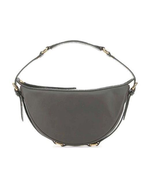 By Far Brown Graue Leder Gib Schultertasche