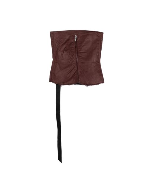 Rick Owens Rode Aansluitende Bustier Shirt in het Purple
