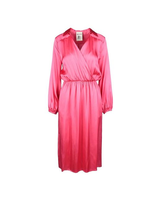 Semicouture Pink Midi Dresses