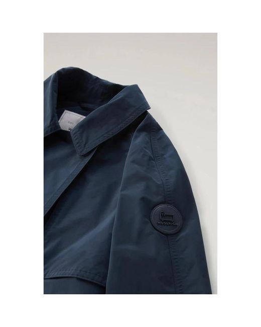 Coats > belted coats Woolrich en coloris Blue