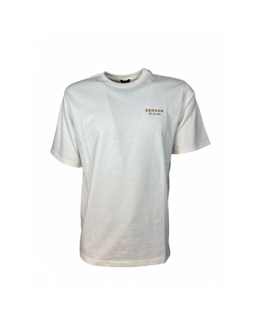 Denham Tops ,Wit ,Katoen Bedrukt T-Shirt Roséwijn in het Blue voor heren