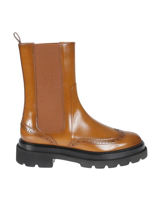 Santoni Brown Chelsea Boots