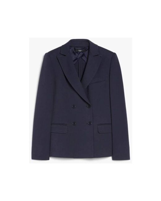 Weekend by Maxmara Blue Doppelreihiger Blazer Mit Gerader Und Leicht Zulaufender Linie