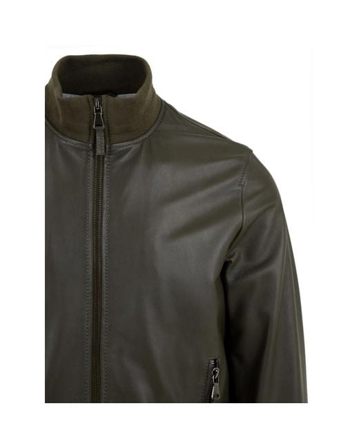 The Jack Leathers Green Leather Jackets for men