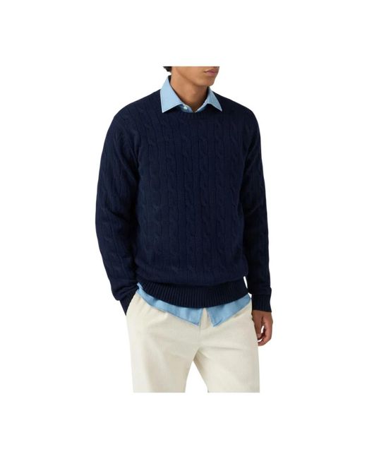Mc2 Saint Barth Blue Round-Neck Knitwear for men