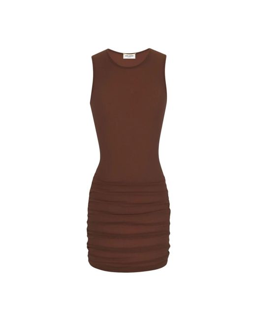 Short dresses Saint Laurent de color Brown