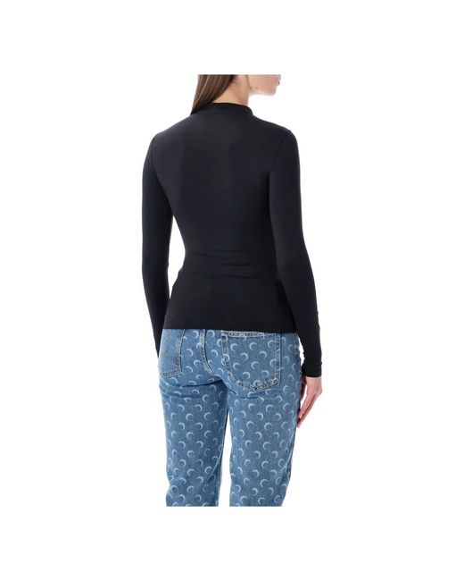 MARINE SERRE Blue Long Sleeve Tops