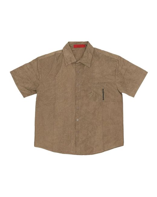 Acupuncture Brown Short Sleeve Shirts for men