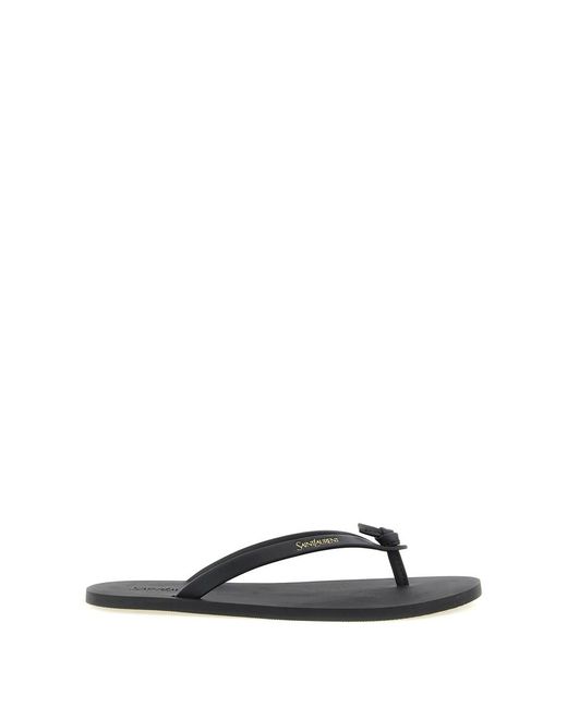 Saint Laurent Black Flip Flops
