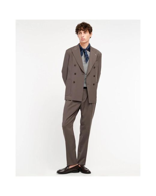 Manuel Ritz Brown Double Breasted Suits for men