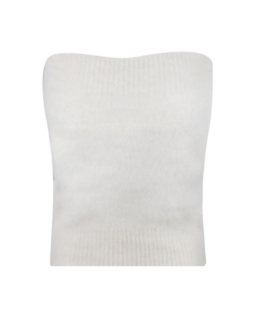 Jucca White Sleeveless Tops