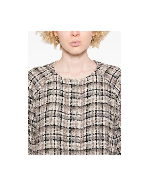 Charlott Gray Beiger Lurex-Detailmantel