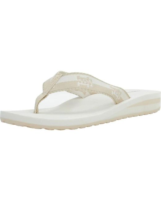Tommy Hilfiger Natural Colorblock webbing flip flops