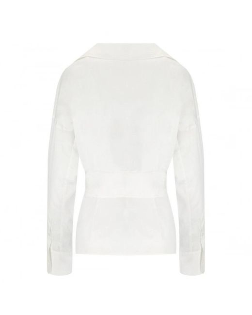 Weekend by Maxmara Overhemden ,Wit ,Katoen Gekruiste Blouse Van Puur Katoenen Poplin in het White