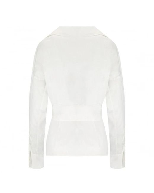 Weekend by Maxmara Overhemden ,Wit ,Katoen Gekruiste Blouse Van Puur Katoenen Poplin in het White