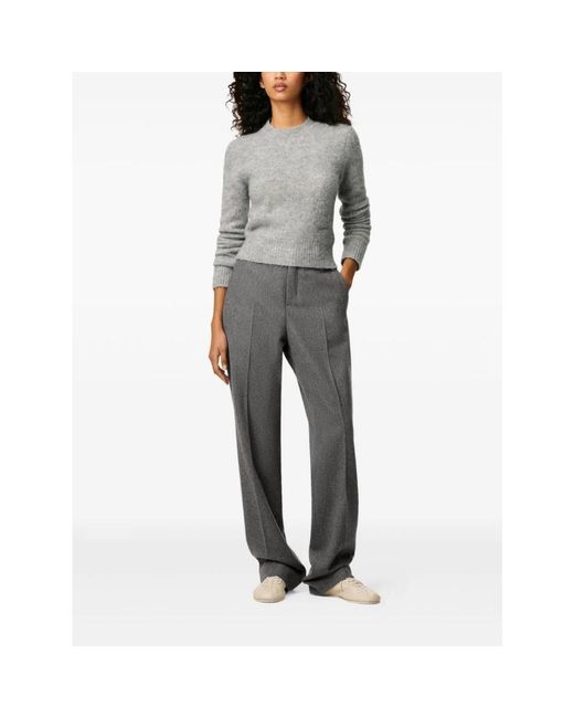 AMI Gray Straight Trousers