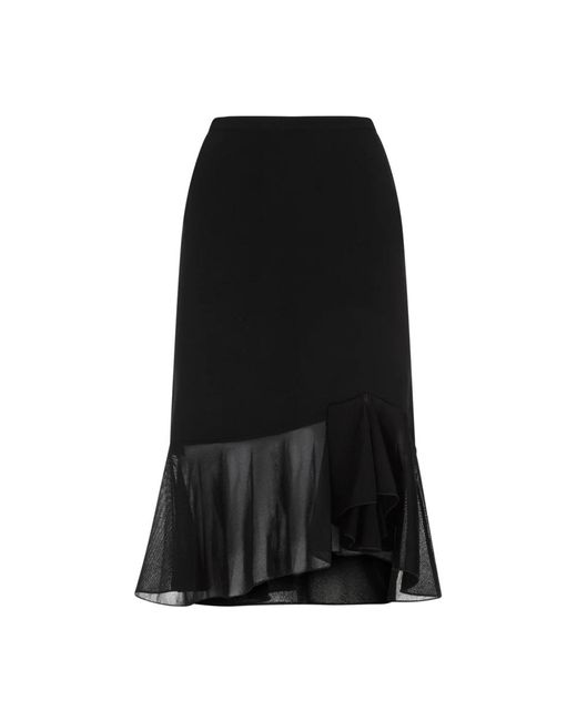 Falda negra con volantes y detalles transparentes Tom Ford de color Black