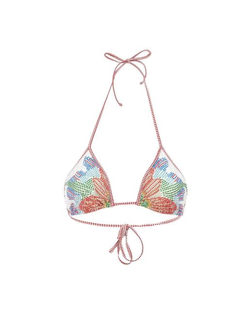 LaDoubleJ Badmode ,Veelkleurig ,Verstelbare Grenadilla Print Bikini Top in het White