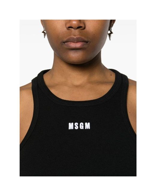 Sleeveless Tops MSGM de color Black