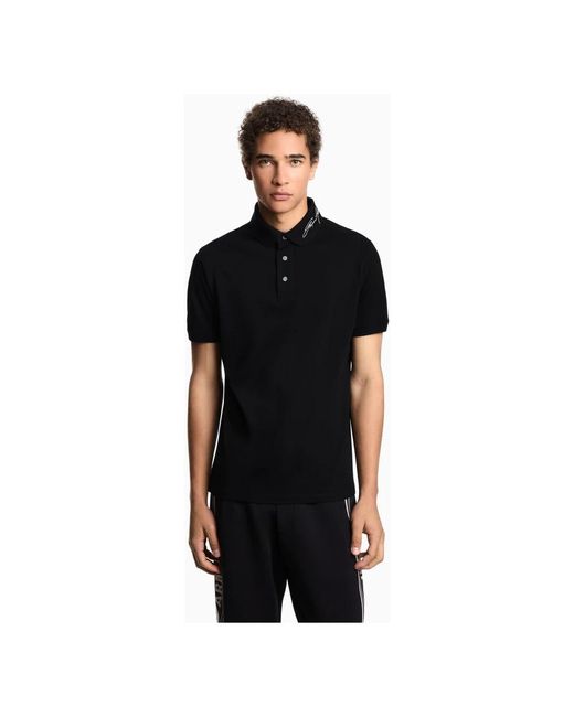 Emporio Armani Black Polo Shirts for men