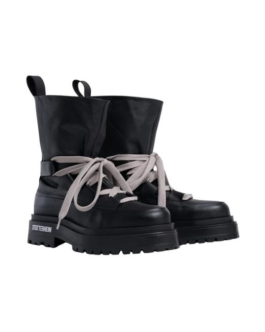 Lace-Up Boots di Stutterheim in Black