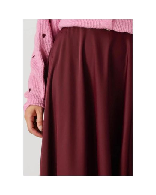 Y.A.S Rokken ,Rood ,Polyester Bordeaux Rode Midi Rok Met Volume in het Red