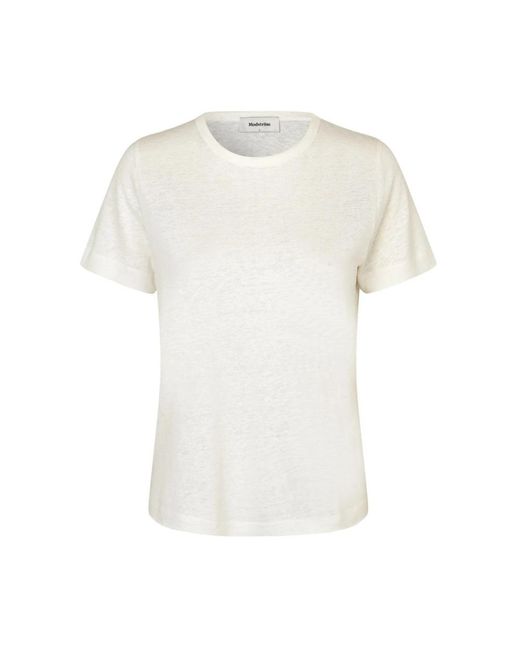 Magliette di lino bianca base holt di Modström in White