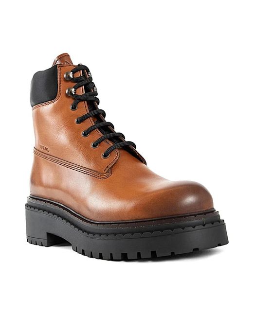 Prada Brown Lace-Up Boots