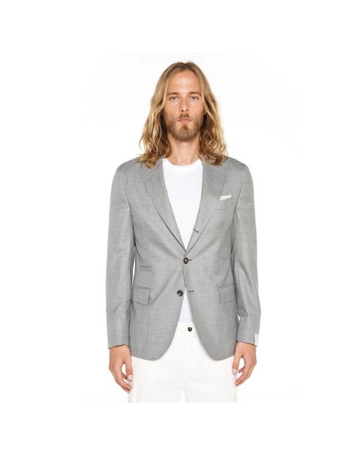 Eleventy Jassen ,Grijs ,Kasjmier Cashmere Single-Breasted Jas in het Gray voor heren