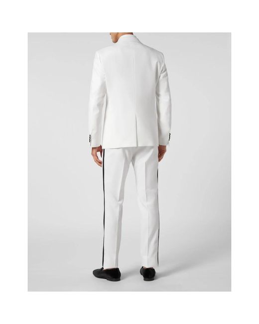 Philipp Plein Light Wool Blazer in het White voor heren