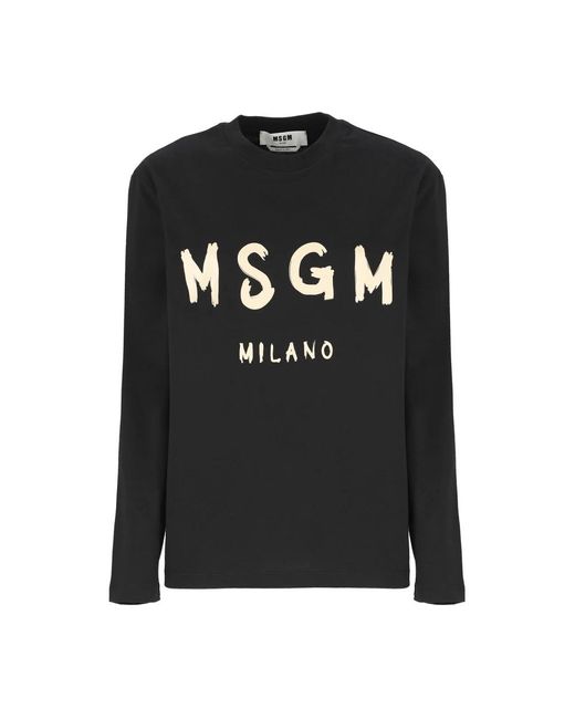 MSGM Black Long Sleeve Tops