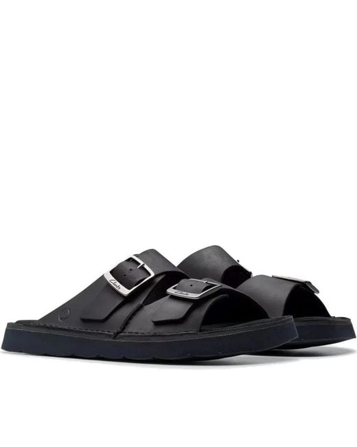 Clarks Black Sliders for men